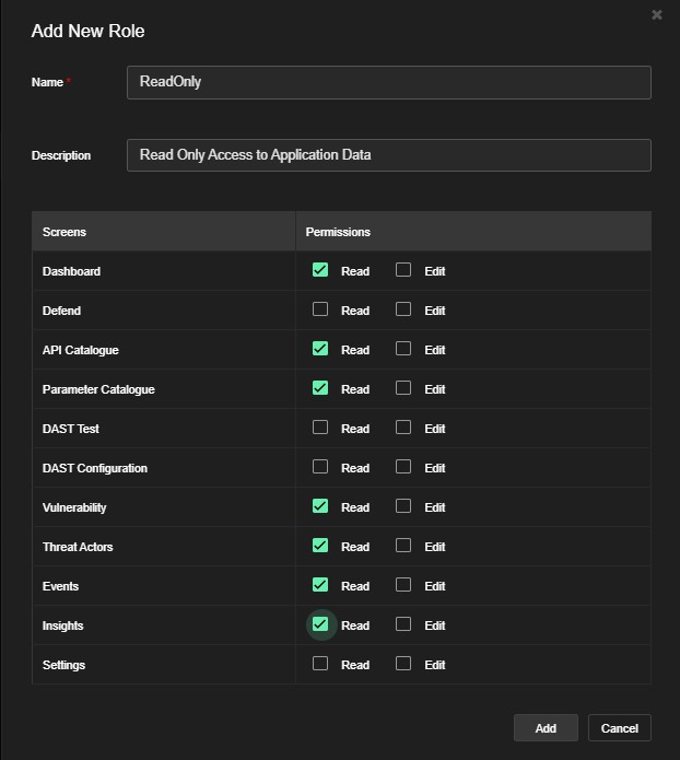 Add New Role Screenshot